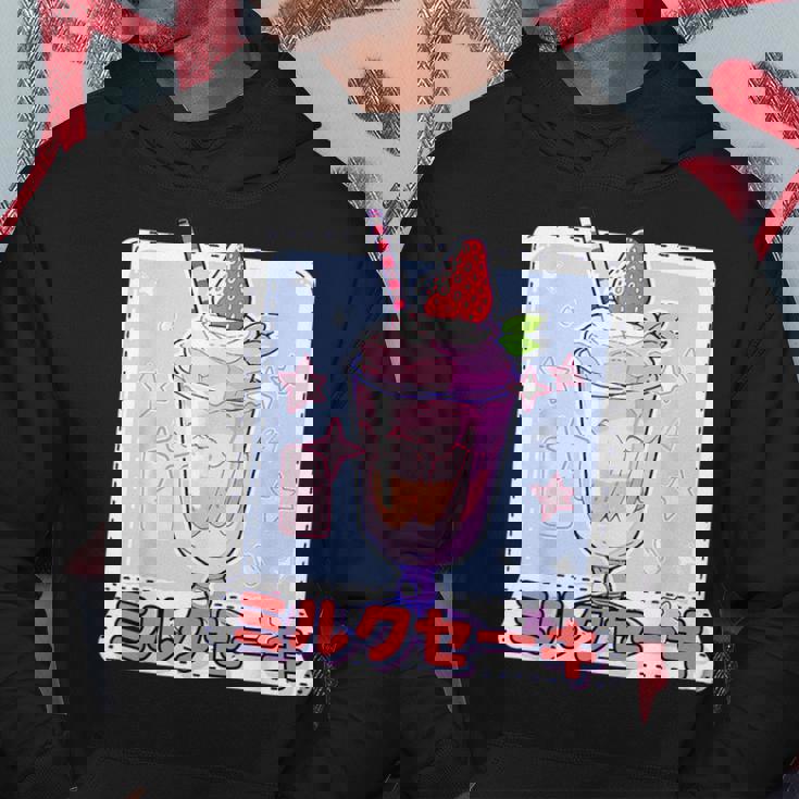 ストロベリー ミルクセーキ レトロ 90年代 2000年代 かわいい アニメ 美学 パーカー 面白い贈り物