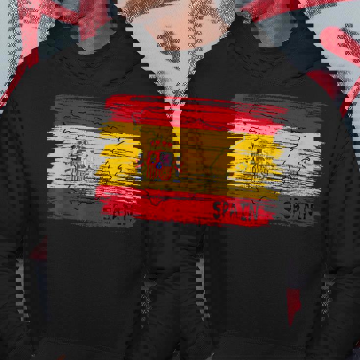 スペイン国旗の絵、スペインの地図のスケッチ。 パーカー 面白い贈り物