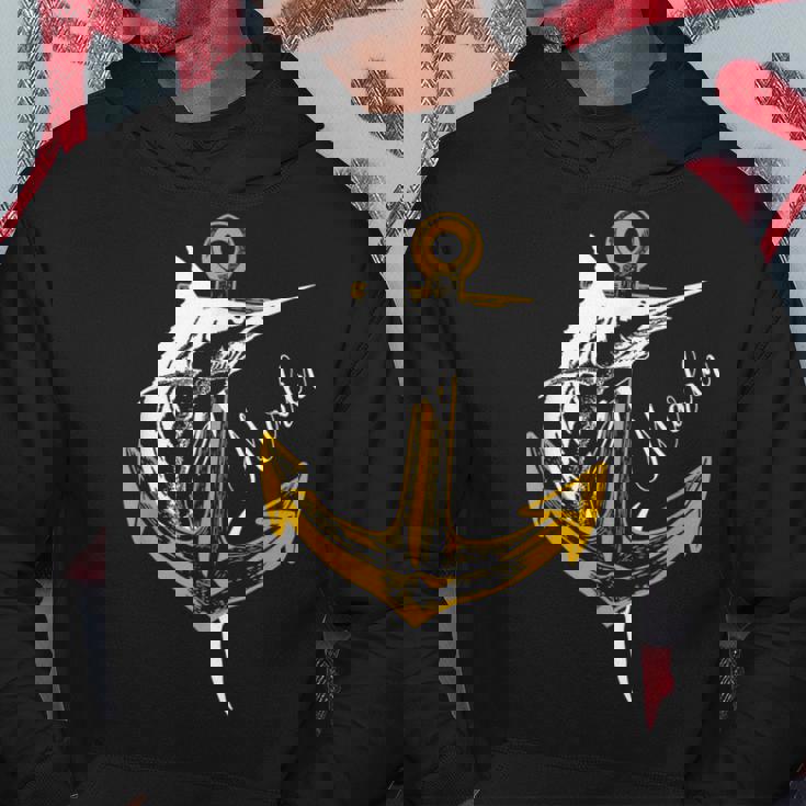 スポーツフィッシング カジキ メカジキ セイルフィッシュ アンカー付き パーカー 面白い贈り物