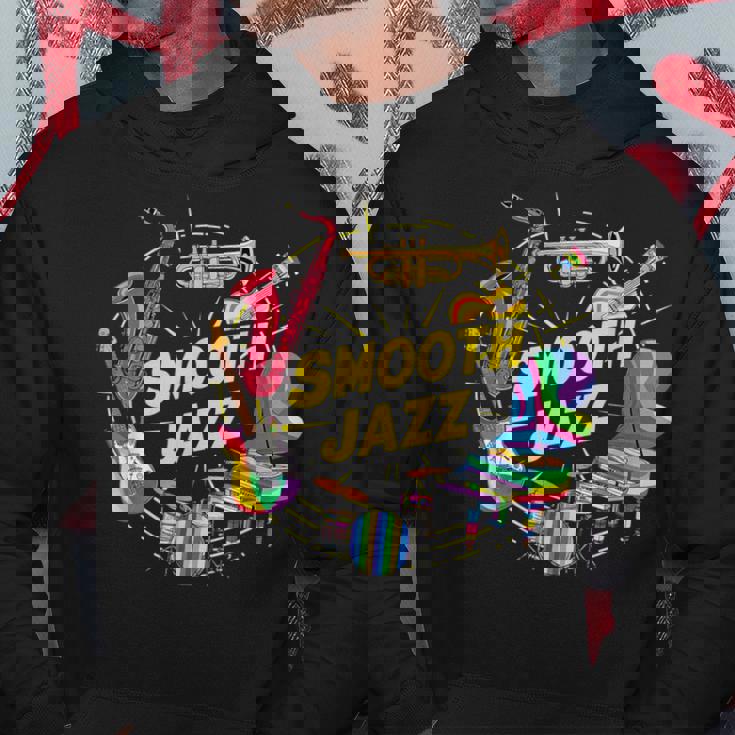 スムースジャズ カラフル 楽器 アート パーカー 面白い贈り物