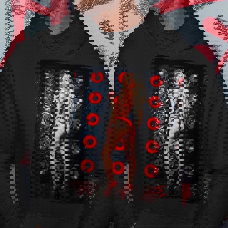 セクシーガールグラフィックtシャツ 赤いビキニを着たブロンドゴーゴーダンサー パーカー 面白い贈り物