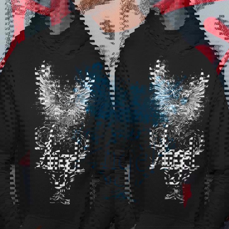 セラフィンの翼で昇天する天使のデザイン パーカー 面白い贈り物