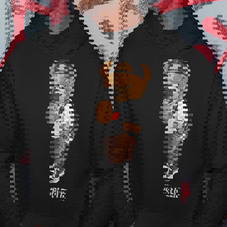 セルフィーを撮るかわいいテディベア パーカー 面白い贈り物