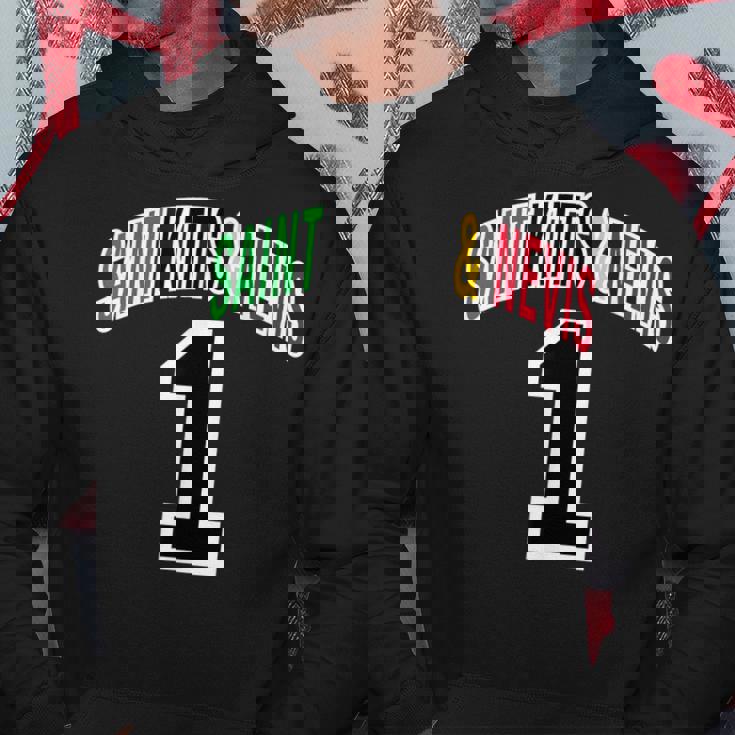 セントクリストファーネイビス 国旗 1 パーカー 面白い贈り物