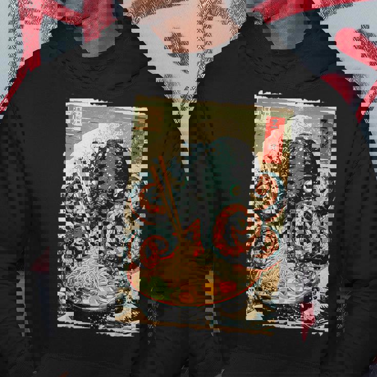 タコを食べる ラーメン 麺 和 漫画 アニメ 浮世絵 パーカー 面白い贈り物