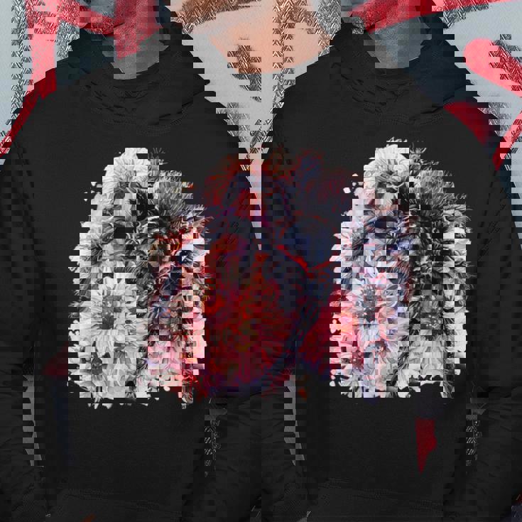 タランチュラ フローラル アートワーク アニマルアート 野生動物 タランチュラ 恋人 パーカー 面白い贈り物