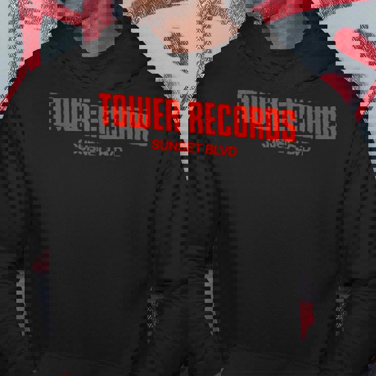タワーレコード レトロ サンセット ブルバード ビンテージ音楽 ハリウッド パーカー 面白い贈り物