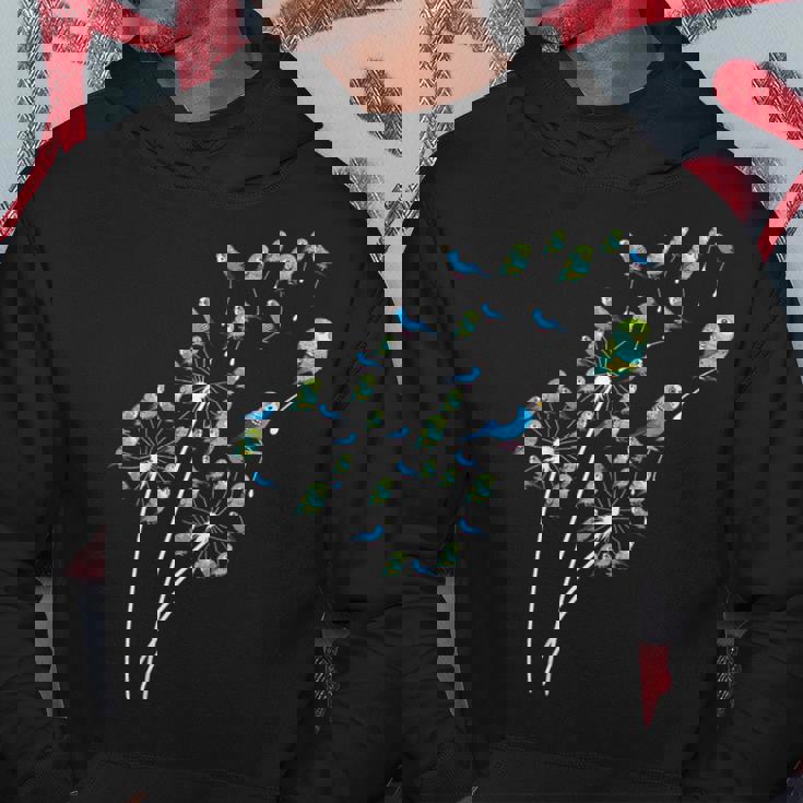 タンポポ セキセイインコの花、花セキセイインコの木 パーカー 面白い贈り物