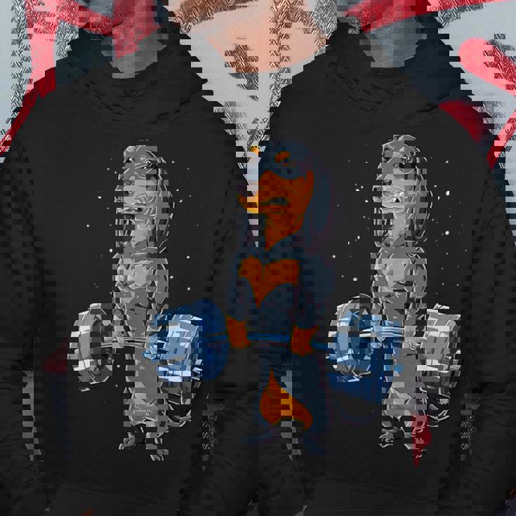 ダックスフント ウェイトリフティング 面白い デッドリフト メンズ フィットネス ジム ギフト パーカー 面白い贈り物