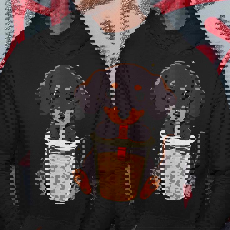 ダックスフンド ボバティー バブルティー アニメ カワイイ 犬 パーカー 面白い贈り物