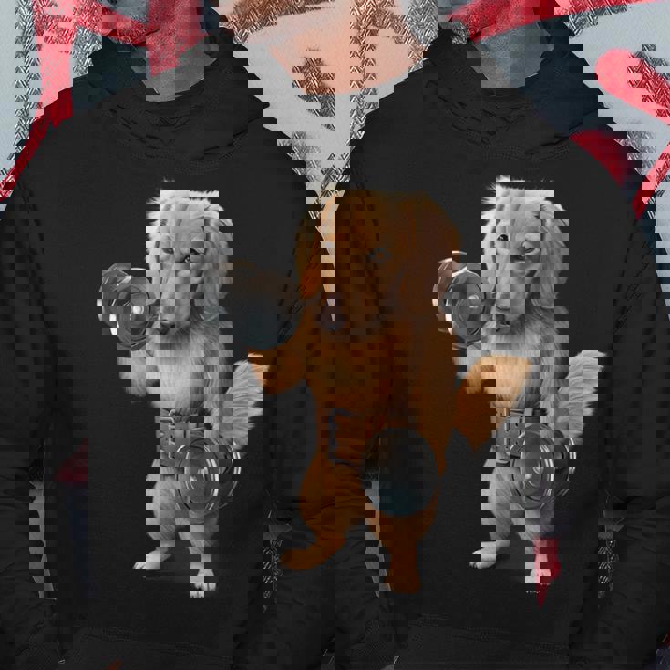 ダックスフンド 犬の筋肉トレーニング ダンベル付き フィットネスジム パーカー 面白い贈り物