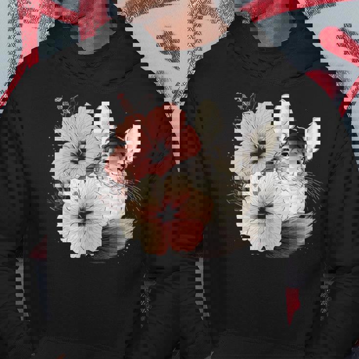 チンチラ ハイビスカス ブルーム ハーモニー フローラル チンチララバーズ パーカー 面白い贈り物