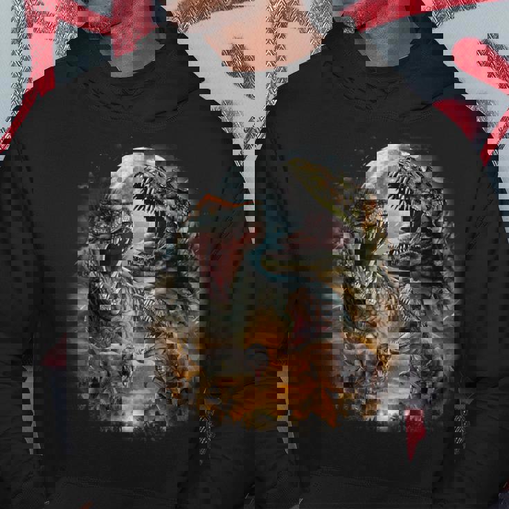 ティラノサウルス レックス 恐竜 先史時代の満月 パーカー 面白い贈り物