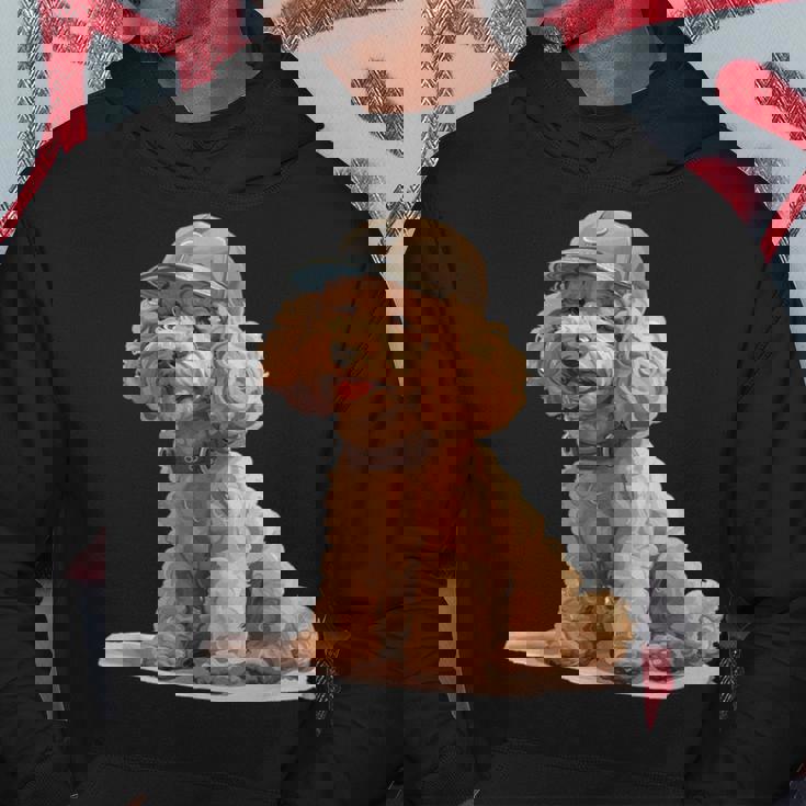 トイプードル 水彩 犬 野球帽 パーカー 面白い贈り物