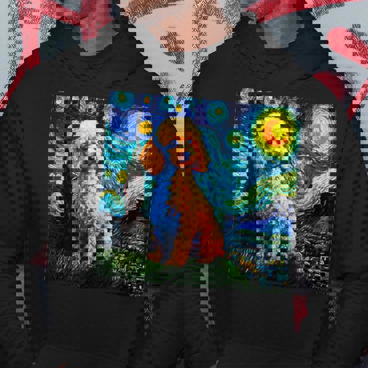 トイプードル 面白いtシャツ 犬 ゴッホ 星月夜 かわいい メンズ 子供 おもしろ 服 グッズ ネタ パーカー 面白い贈り物