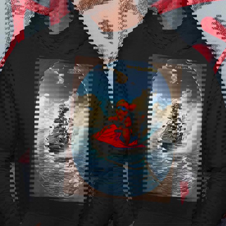 トイプードルとチワワのジェットスキー 夏の楽しいデザイン パーカー 面白い贈り物