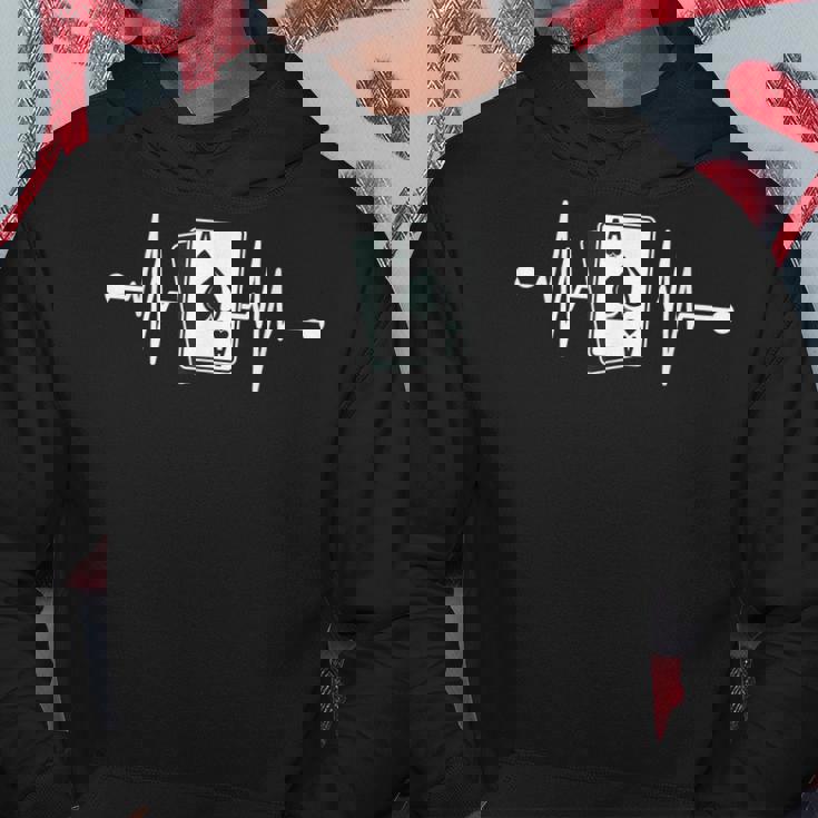 トランプ ポーカー カジノ ハートビート 脈拍 ギャンブル 遊ぶこと パーカー 面白い贈り物