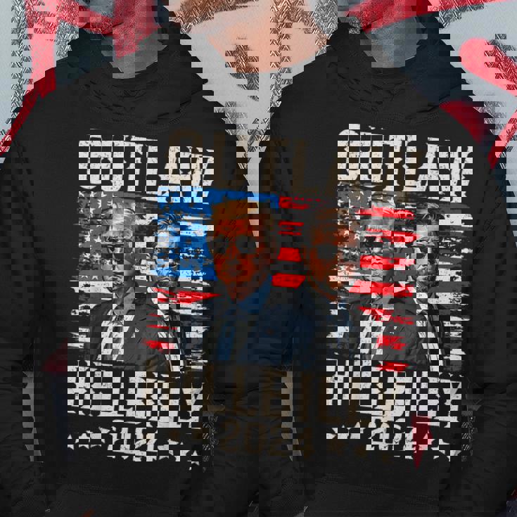 トランプ・ヴァンス'24 アウトロー・ヒルビリーアメリカ国旗ヴィンテージ パーカー 面白い贈り物