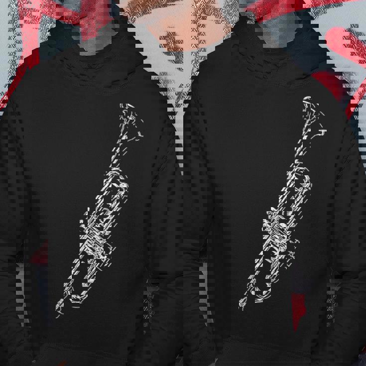 トランペット奏者のためのレトロなトランペットスケッチ パーカー 面白い贈り物