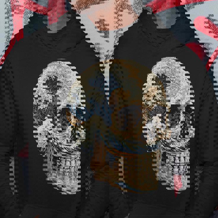 ドクロ 波 日本美術 海 パーカー 面白い贈り物