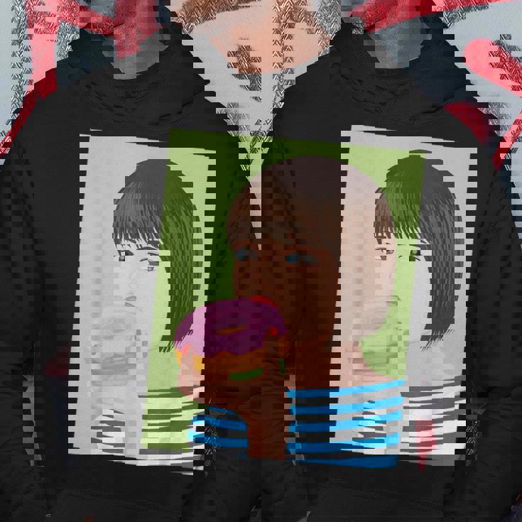 ドーナツショップ ポップアート ポートレート ロジックロックスター キュート ドーナツ ガールフレンド ドーナツ パーカー 面白い贈り物