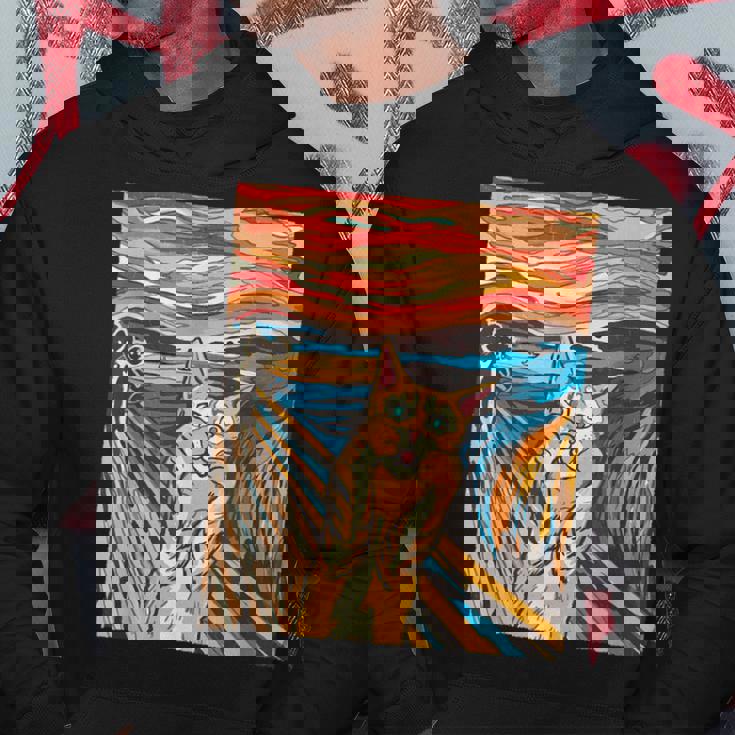 ニャンコの叫び 面白いtシャツ 猫 ムンクの叫び パロディ ネコ メンズ 子供 おもしろ 服 おもしろグッズ ネタ パーカー 面白い贈り物