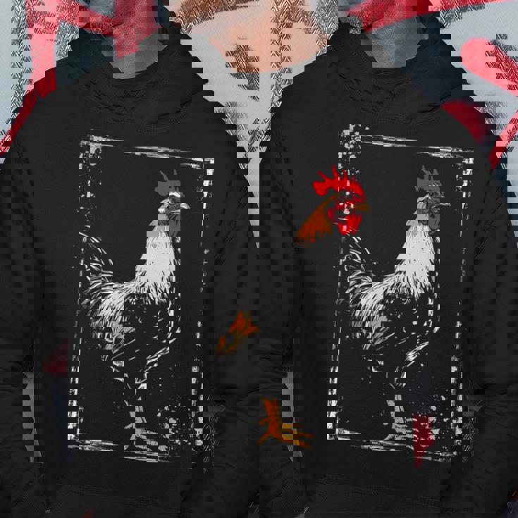 ニワトリ 絵画 描画 動物 アート グラフィック ニワトリ パーカー 面白い贈り物