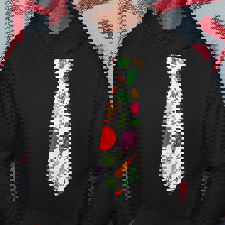 ネギニンジンと豆の柄のベジタブルタイ パーカー 面白い贈り物