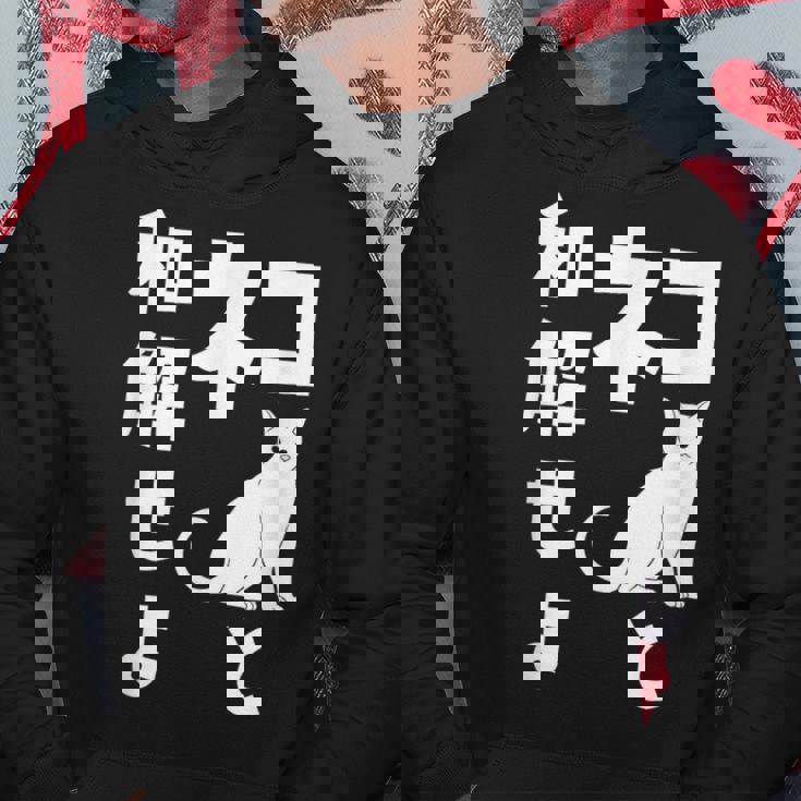 ネコと和解せよ 猫 おもしろ パーカー 面白い贈り物