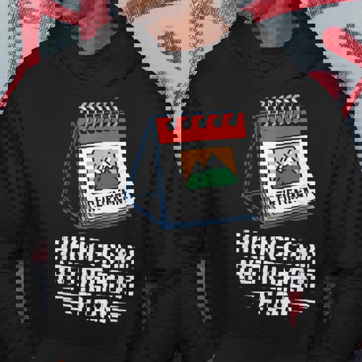 ハイキングは私の退職プラン 面白いアウトドア旅行 パーカー 面白い贈り物