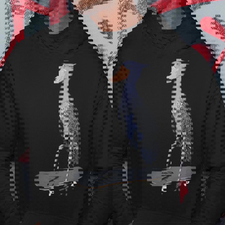 ハシビロコウ スケートボード 鳥 動物 図 バードウォッチング 贈り物 鳥類学者 生物学者 自然科学 パーカー 面白い贈り物