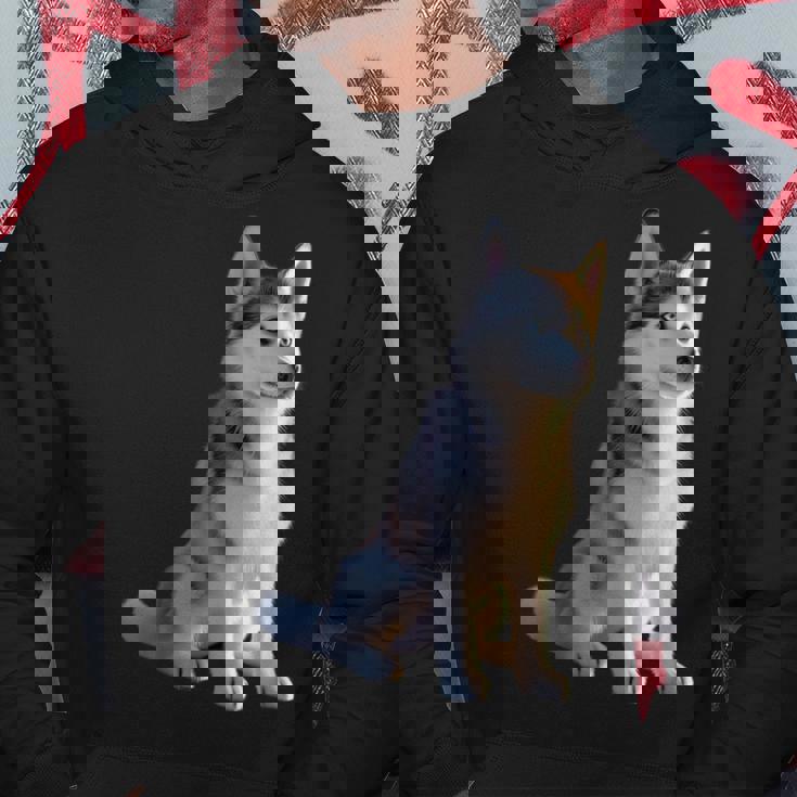 ハスキーがモチーフの愛犬家 シベリアンハスキーが大好き パーカー 面白い贈り物