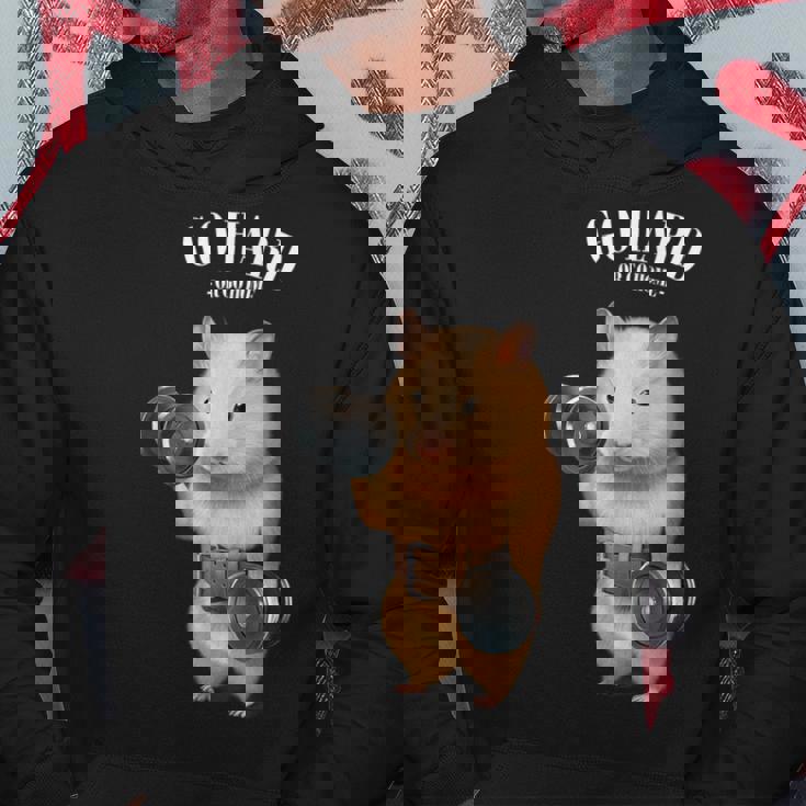 ハムスター 筋トレ ダンベル付き フィットネスジム パーカー 面白い贈り物