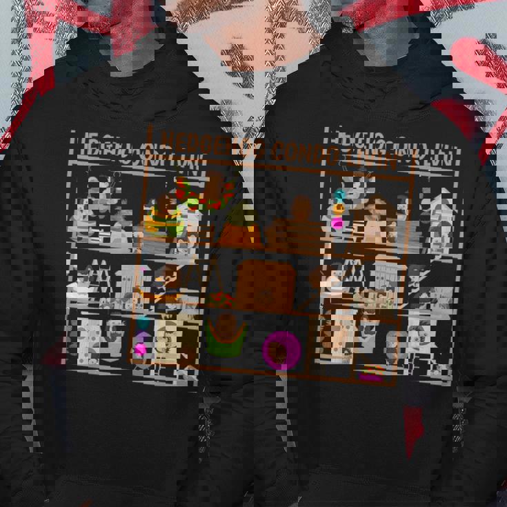 ハリネズミのコンドミニアムの生活のおもちゃ ヘイベッドの隠れ家の家 パーカー 面白い贈り物