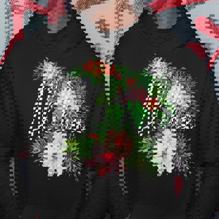 ハワイアンハイビスカスの花 アロハ パーカー 面白い贈り物