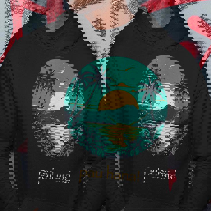 ハワイ語のパウハナはハッピータイムを意味します パーカー 面白い贈り物