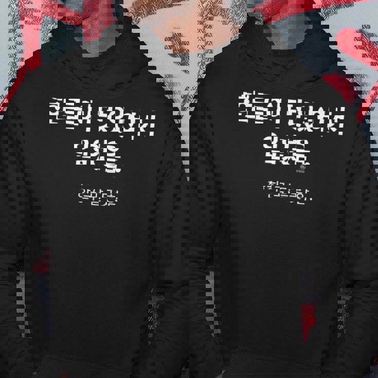 ハングルがカッコいいから着ている 韓国語はしゃべらない パーカー 面白い贈り物
