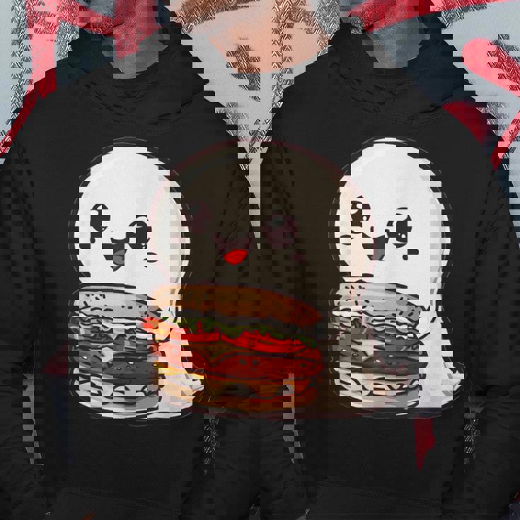 ハンバーガーとかわいいおばけ パーカー 面白い贈り物