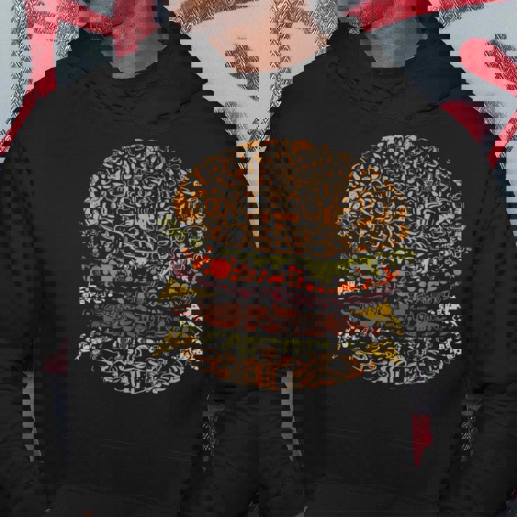 ハンバーガーの面白い食べ物のデザイン。 パーカー 面白い贈り物