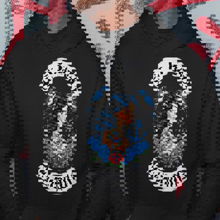 ハンブルク ザンクトパウリ レーパーバーン 港 セーラー タトゥー ガール パーカー 面白い贈り物