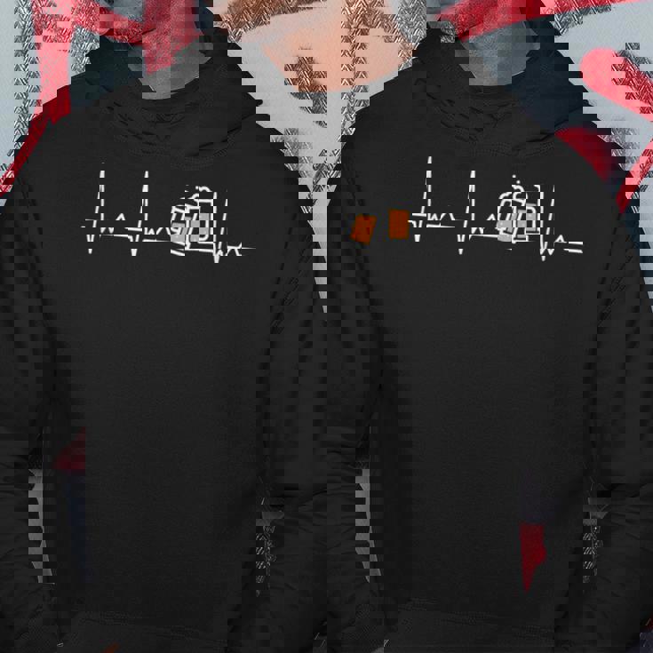 ハートビート ビール 酒好き ビール好き 飲み会好き 酒飲み ジョーク 心電図 パーカー 面白い贈り物