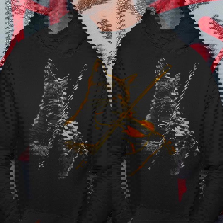 バイオリン 猫 面白い クラシカル 音符 オーケストラ ヴァイオリニスト パーカー 面白い贈り物