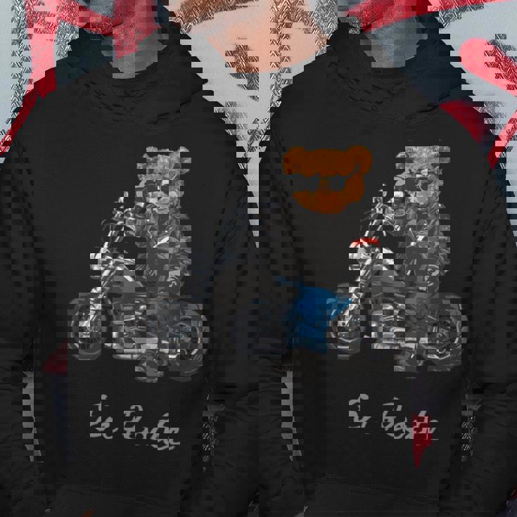 バイク クラシック オートバイ 熊 クルーザー パーカー 面白い贈り物