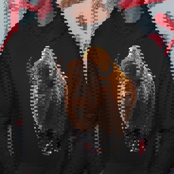 バイソン ヨーロッパバイソン 野牛 アメリカバイソン アメリカンバッファロー パーカー 面白い贈り物