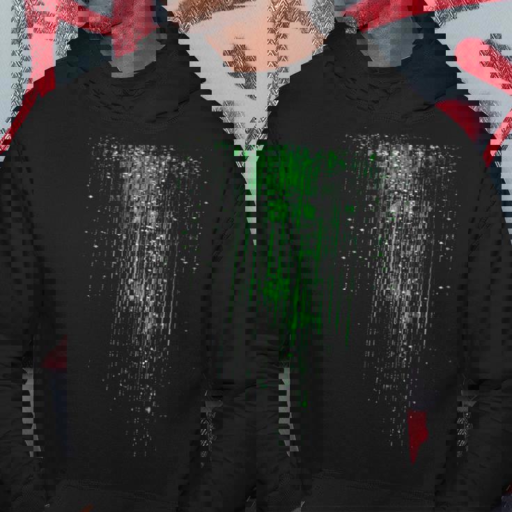 バイナリコードマトリックス グリーンデジタルサイバーパンク パーカー 面白い贈り物