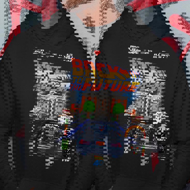 バック・トゥ・ザ・フューチャー 40周年記念ビデオゲームスタイル パーカー 面白い贈り物