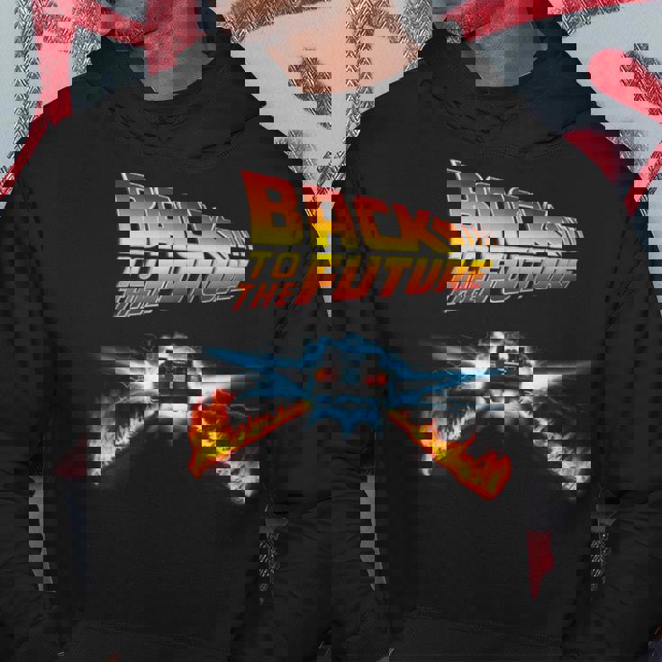 バック・トゥ・ザ・フューチャー デロリアンとロゴ パーカー 面白い贈り物