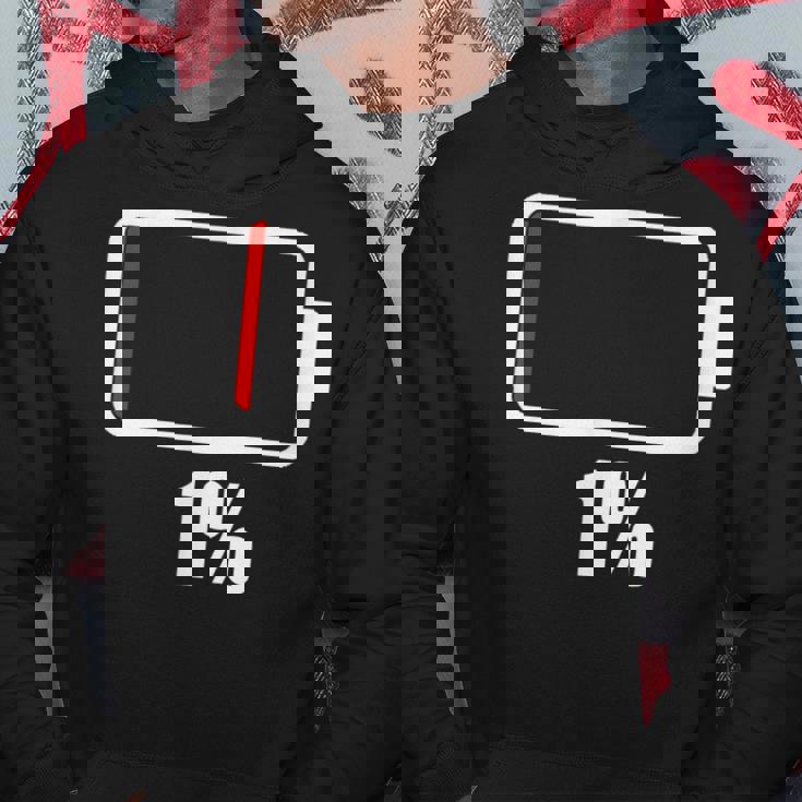 バッテリー 1 残り1 バッテリー切れtシャツ バッテリー残量が少ない パーカー 面白い贈り物