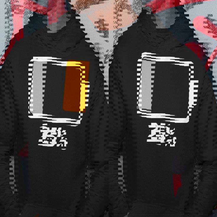 バッテリー25 残り25 バッテリーtシャツバッテリー低 パーカー 面白い贈り物