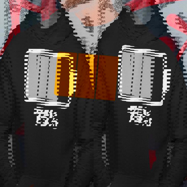 バッテリー75残り75バッテリーフルtシャツバッテリー低 パーカー 面白い贈り物